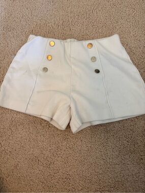 H&M White Sailor-Style Button Front Kids Shorts